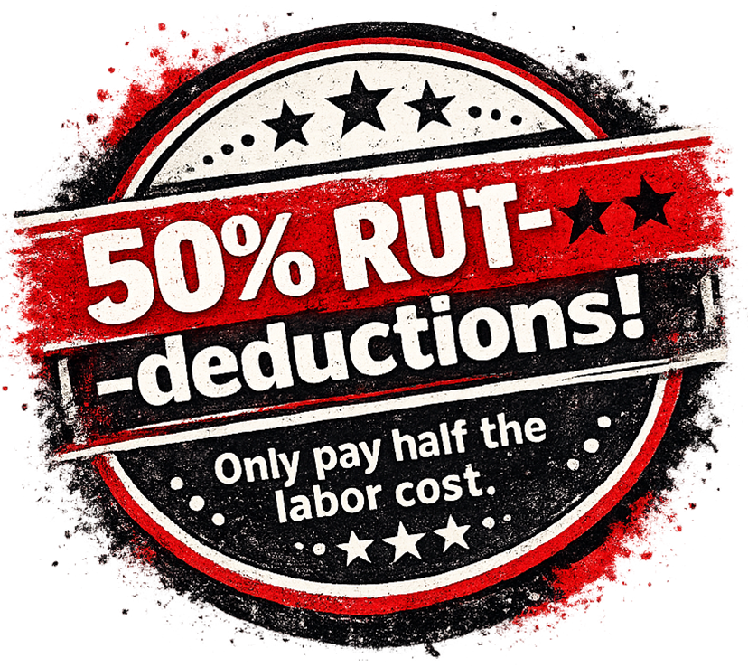 50% RUT deduction badge
